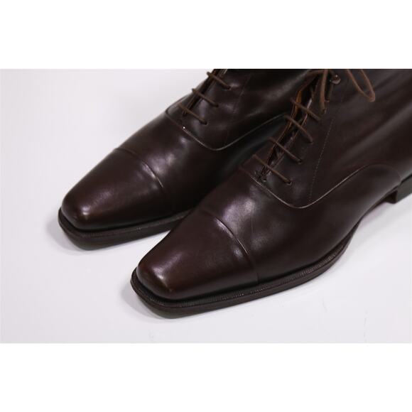 Hermes Paris Mens Brown Captoe Ankle Combat Boots Eu 43.5 - US 10.5 - Picture 4 of 12